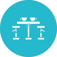 icono de círculo de glifo de mesa de café vector