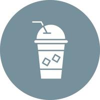 Iced Coffee Glyph Circle Icon vector