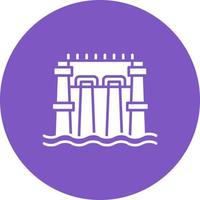 Wave Power Glyph Circle Icon vector