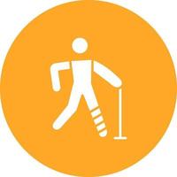 Broken Leg Glyph Circle Icon vector