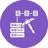 Data Mining Glyph Circle Icon vector