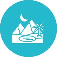 Oasis Glyph Circle Icon vector