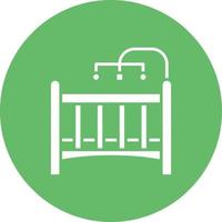 Baby Crib Glyph Circle Icon vector