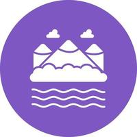 Lake Landscape Glyph Circle Icon vector