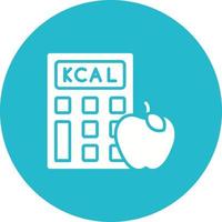 Calorie Calculator Glyph Circle Icon vector