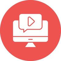 Video Tutorial Glyph Circle Icon vector