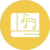 icono de círculo de glifo de educación musical vector