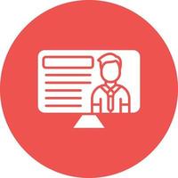 Online Lecture Glyph Circle Icon vector