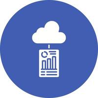 Cloud Reporting Glyph Circle Icon vector