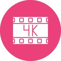 4k Film Glyph Circle Icon vector