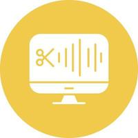 Audio Editing Glyph Circle Icon vector
