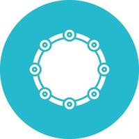 Tambourine Glyph Circle Icon vector