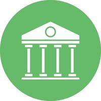 Parthenon Glyph Circle Icon vector