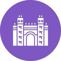 Ishtar Gate Glyph Circle Icon vector