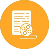 Screenwriting Glyph Circle Icon vector