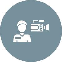 Camera Operator Glyph Circle Icon vector