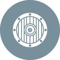 Old Shield Glyph Circle Icon vector