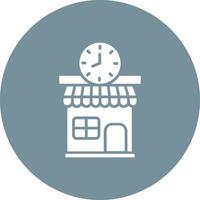 Clock Shop Glyph Circle Icon vector