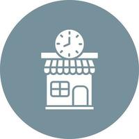 Clock Shop Glyph Circle Icon vector