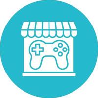 Game Store Glyph Circle Icon vector