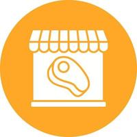 Butcher Shop Glyph Circle Icon vector