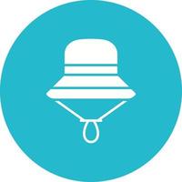 Fishing Hat Glyph Circle Icon vector