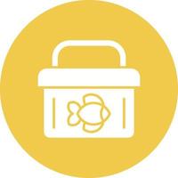 Tackle Box Glyph Circle Icon vector