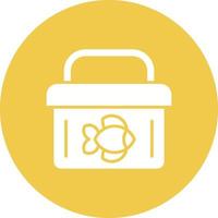 Tackle Box Glyph Circle Icon vector