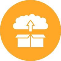 Cloud Deployment Glyph Circle Icon vector