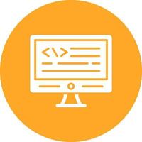 icono de círculo de glifo de desarrollo de back-end vector