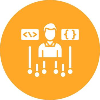 icono de círculo de glifo de habilidades de programación vector