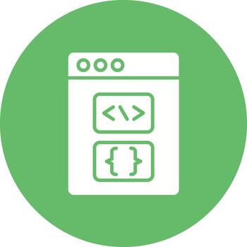 Programming Language Glyph Circle Icon vector