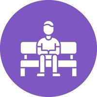 Loneliness Glyph Circle Icon vector