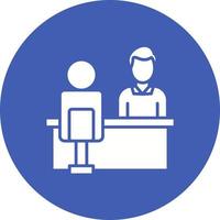 In Person Interview Glyph Circle Icon vector