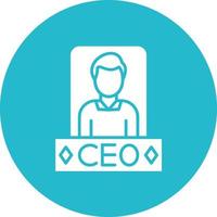 CEO Glyph Circle Icon vector