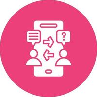 Phone Interview Glyph Circle Icon vector