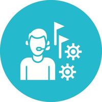 Tour Operator Glyph Circle Icon vector