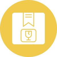 Fragile Glyph Circle Icon vector