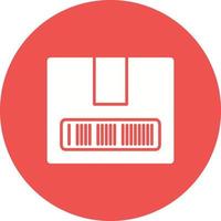 Barcode Glyph Circle Icon vector