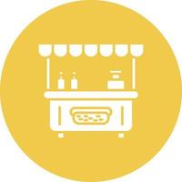 Hot Dog Stall Glyph Circle Icon vector