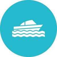 Splash Boat Glyph Circle Icon vector