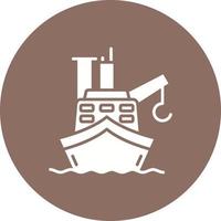 Cargo Barge Glyph Circle Icon vector