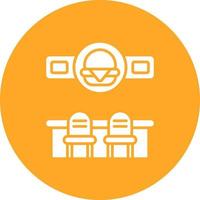 Burger Bar Glyph Circle Icon vector