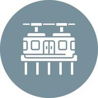 Small Monorail Car Glyph Circle Icon vector