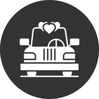 diseño de icono creativo de coche de boda vector