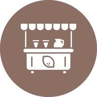 Lemonade Stall Glyph Circle Icon vector