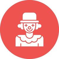 Clown Glyph Circle Icon vector