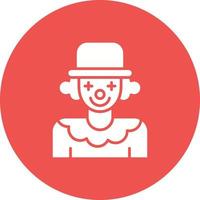 Clown Glyph Circle Icon vector