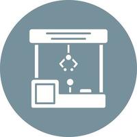 Claw Machine Glyph Circle Icon vector