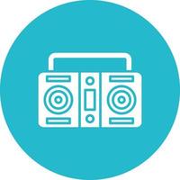 Cassette Player Glyph Circle Icon vector